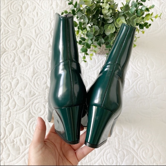 TIBI Green Leather Western Ankle Boots 37.5 37 1/2 $699 - Picture 4 of 12